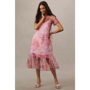 BHLDN Charlotte Short-Sleeve Organza Midi Dress